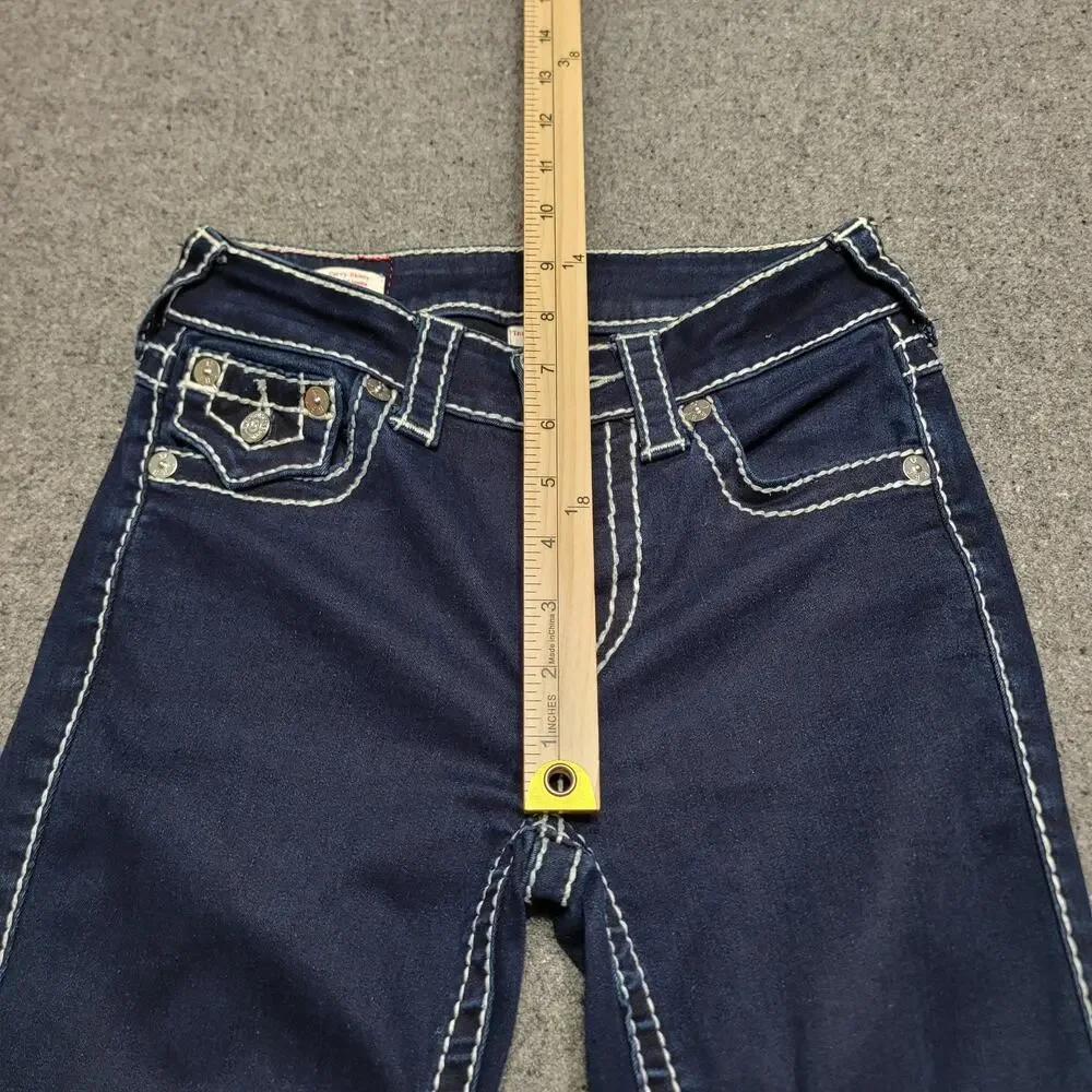 True Religion Jeans Women 25 Blue Jennie Curvy Skinny Chunky Stitch Streetwear